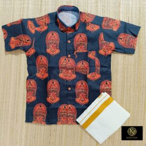 Black Kadakali Shirt Mundu Set